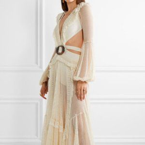 Patbo Long Sleeve Fringe Beach Dress